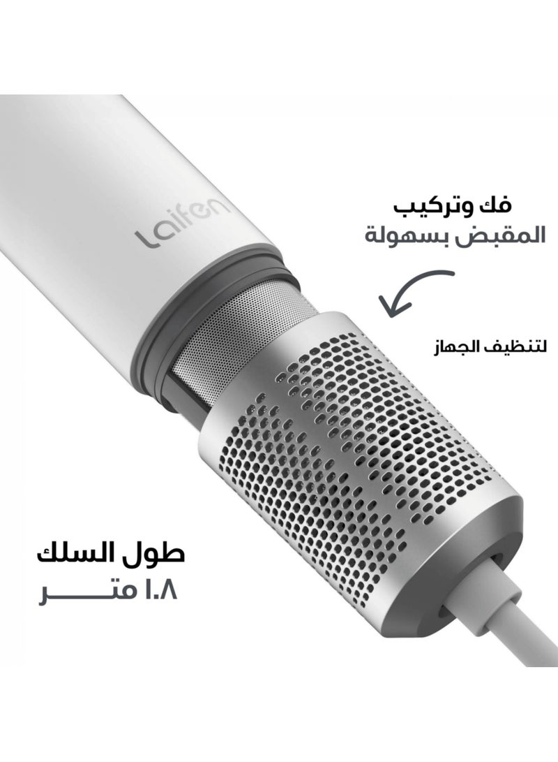 لايفن ميني مجفف شعر عالي السرعة أيوني - ابيض قطبي | الأكثر مبيعًا عالميًا، والأول عالميًا | خفيف الوزن، منخفض الضوضاء، صغير الحجم، مزود بفوهة مغناطيسية وحقيبة سفر - للمنزل والسفر - Image 5