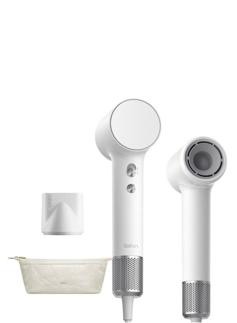 لايفن ميني مجفف شعر عالي السرعة أيوني - ابيض قطبي | الأكثر مبيعًا عالميًا، والأول عالميًا | خفيف الوزن، منخفض الضوضاء، صغير الحجم، مزود بفوهة مغناطيسية وحقيبة سفر - للمنزل والسفر - Image 1