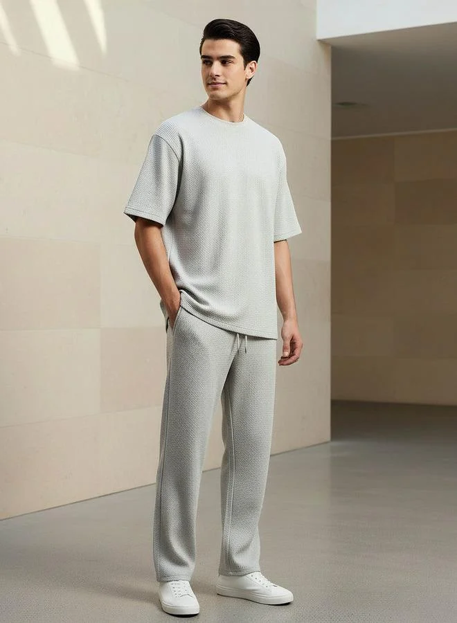 Splash FAV Men Crew Neck Short Sleeves Textured T-shirt