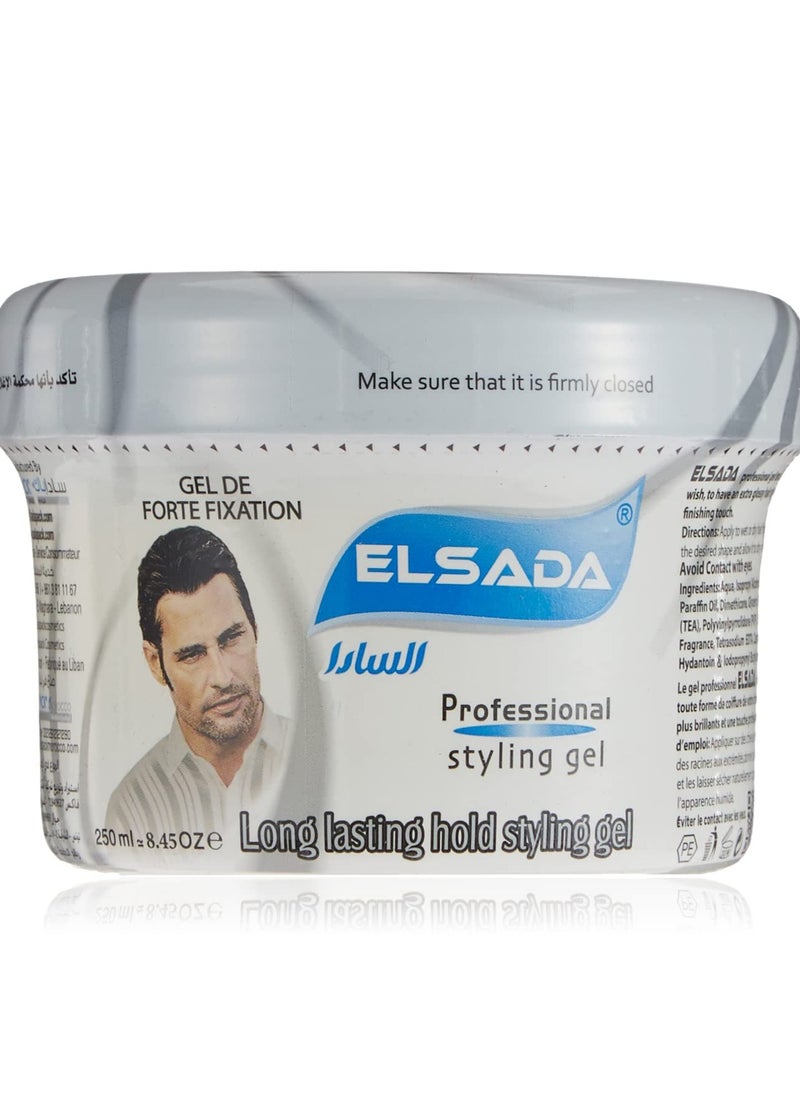 Elsada - El Sada Professional Styling Gel Long Lasting Hold Hair Styling Grey 250 Ml - Image 1
