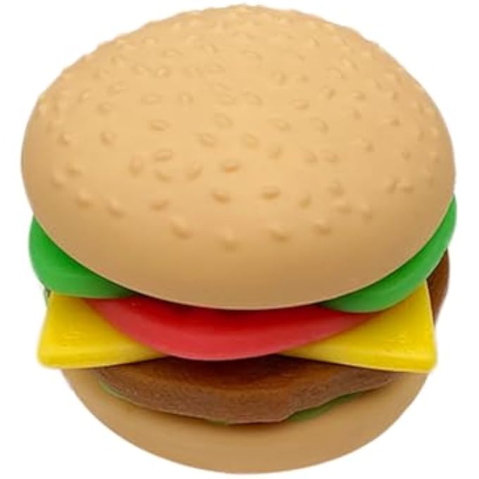 funnysquee 7 Layers Hamburger Toy Stress Relief Soft Simulation Food Detachable Burger Squeeze Toys Kawaii Squishies Birthday Gift for Kids (Hamburger A) - Image 1