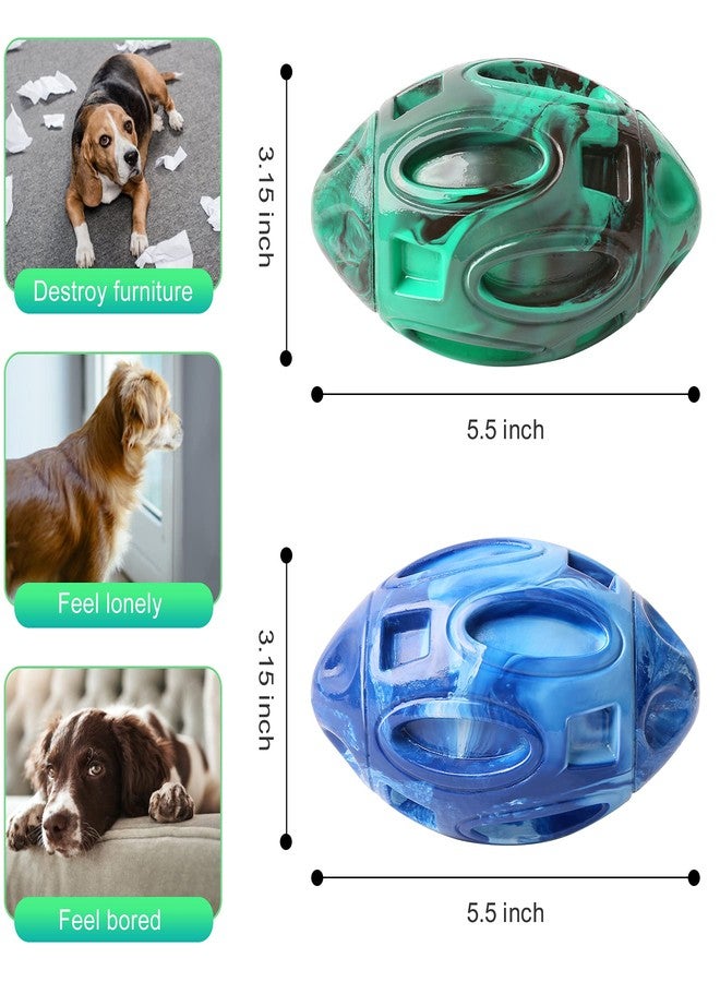 Pawzone 2 Pack Squeaky Dog Toys for Aggressive Chewers Large Medium Small Puppy Interactive Dog Chew Toy Durable Rubber Indestructible Tough Ball (Blue Green) - Image 4