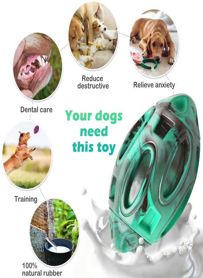 Pawzone 2 Pack Squeaky Dog Toys for Aggressive Chewers Large Medium Small Puppy Interactive Dog Chew Toy Durable Rubber Indestructible Tough Ball (Blue Green) - Image 3