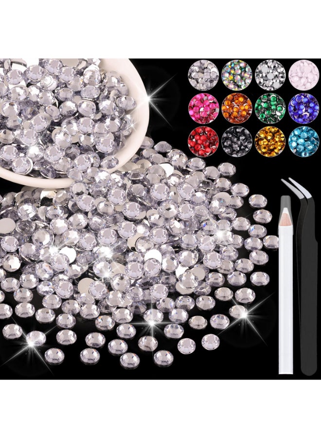 BELLEBOOST 2500PCS 5mm Resin Rhinestones in Bulk Clear Bedazzling Flatback Crystals for Crafts DIY Nail Decoration Gems Charms for Tumbler Shoes Clothing Fabric with Pickup Pen and Tweezers - Image 2