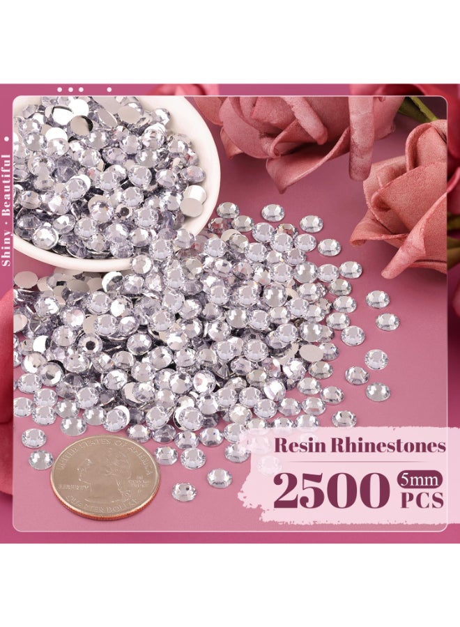 BELLEBOOST 2500PCS 5mm Resin Rhinestones in Bulk Clear Bedazzling Flatback Crystals for Crafts DIY Nail Decoration Gems Charms for Tumbler Shoes Clothing Fabric with Pickup Pen and Tweezers - Image 4