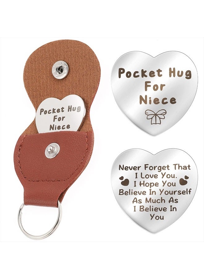 COBEE Love Heart Pocket Hug Token, Long Distance Relationship Gifts Thinking of You Present Gifts Relationship Keepsake Little Pocket Hug Isolation Gifts for Family Friends(Niece)  - Image 1