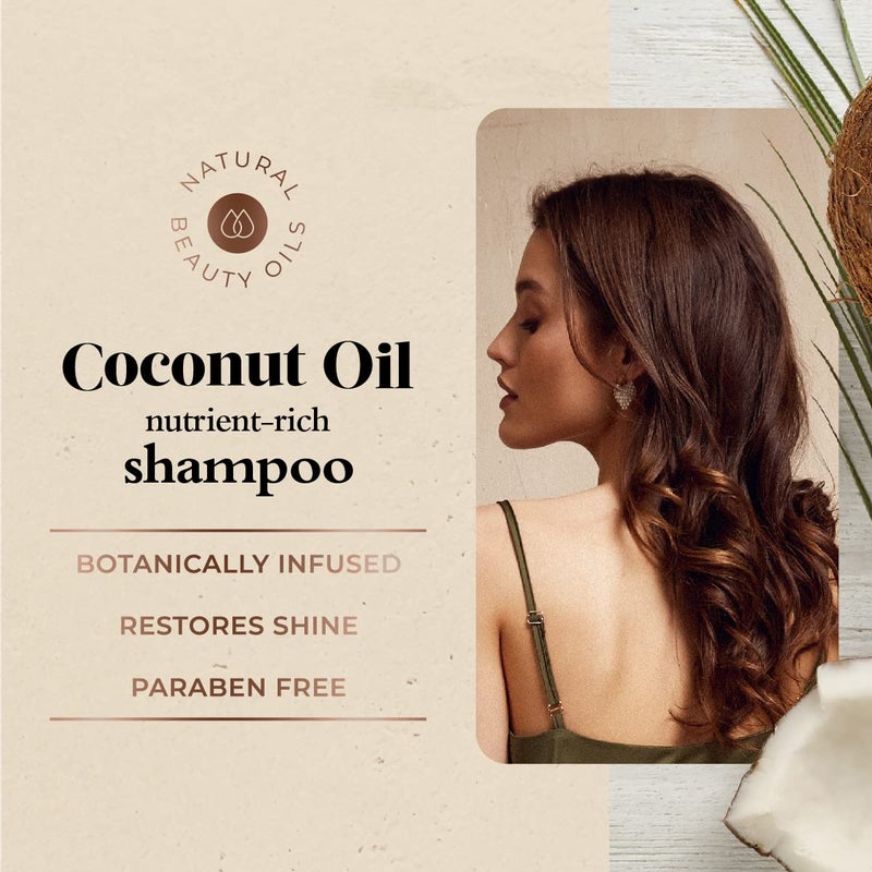 Oliology Coconut Oil Shampoo â€“ Nutrient Rich Shampoo Restores Damaged & Lifeless Hair | Botanically Infused | Provides Intense Shine | Nourishing | Made in USA, Paraben Free & Cruelty Free (32 oz) - Image 3