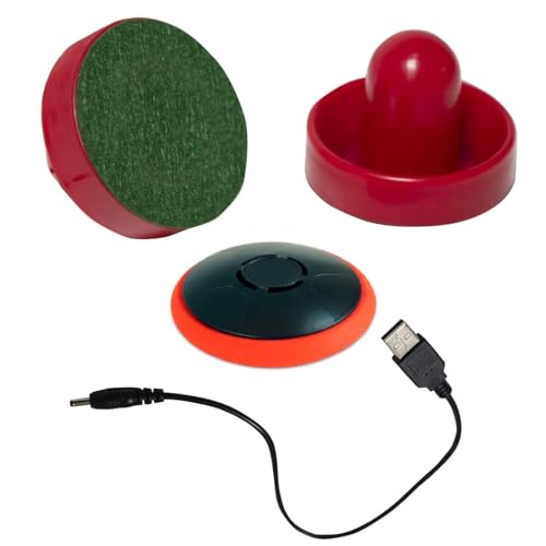 TYRDAN Air Hockey Pucks and Paddles - Rechargeable Floating Air Hockey Pucks for Any Flat Surface, Include a Charging Cable and Electronic Rechargeable Air Hockey Pucks, 2 Air Hocky Strikers - Image 1