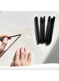 UNIMEIX UNIMEIX Dry Brush Miniature Painting Dry Miniature Painting Set Hobby Detail Blending Brushes for Effortless Miniature Painting (4 Round Head+4 Oblique Head)  - Image 3