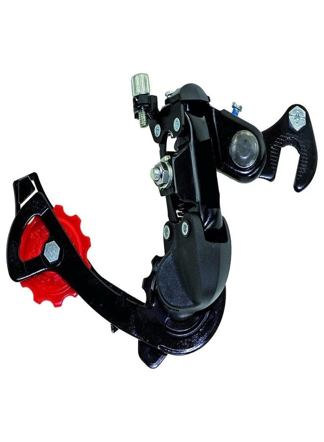 CYBIC Bicycle Rear Derailleur, 6/7/8 Speed Compatible, Mountain Bike Gear Shifter, Black and Red - Image 5