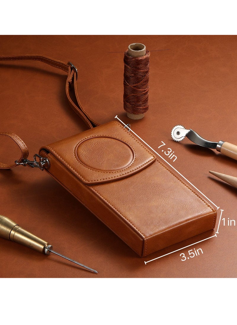 SYOSI - Battery Bag for Apple Vision Pro Portable PU Leather Bag for Vision Pro Battery Protection Shockproof and AntiDrop Waterproof Leather Crossbody Bag with Adjustable Strap Cell Phone and Card Holder - Image 1