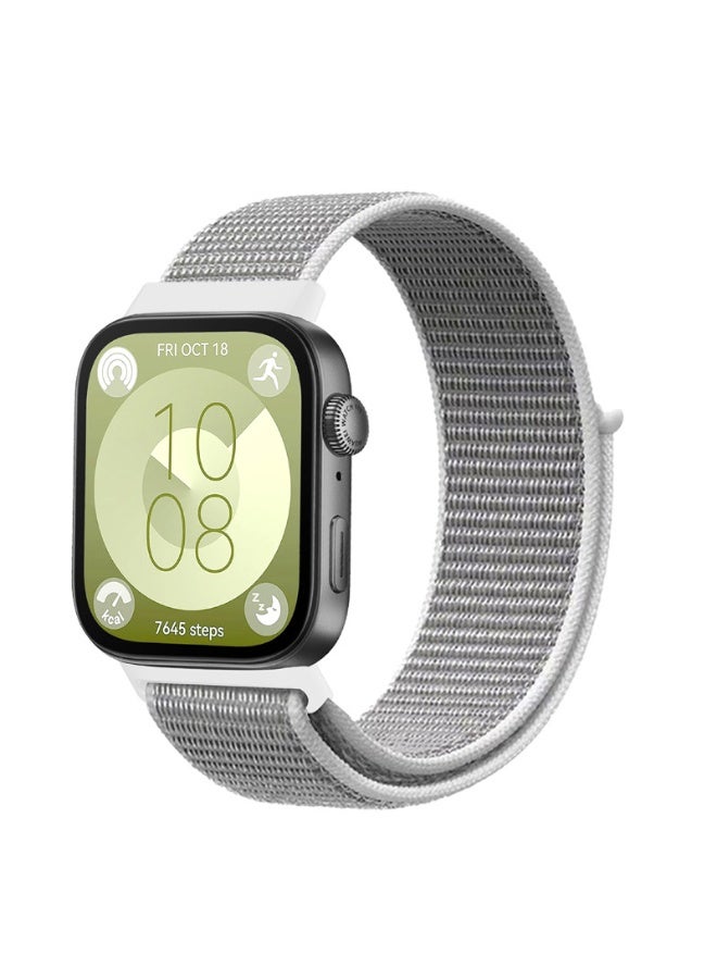 سواران من النايلون لساعات هواوي فيت 3 / فيت 4 / فيت 4 برو - أساور بديلة ناعمة قابلة للتمدد ومضفرة (أسود وأبيض) - Image 2