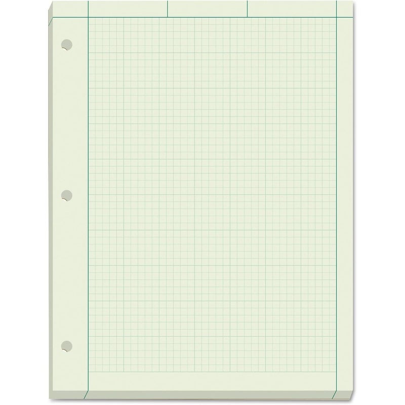 Engineering Computation Pad, 8-1/2" x 11", Glue Top, 5 x 5 Graph Rule on Back, Green Tint Paper, 3-Hole Punched, 35502 - Image 4