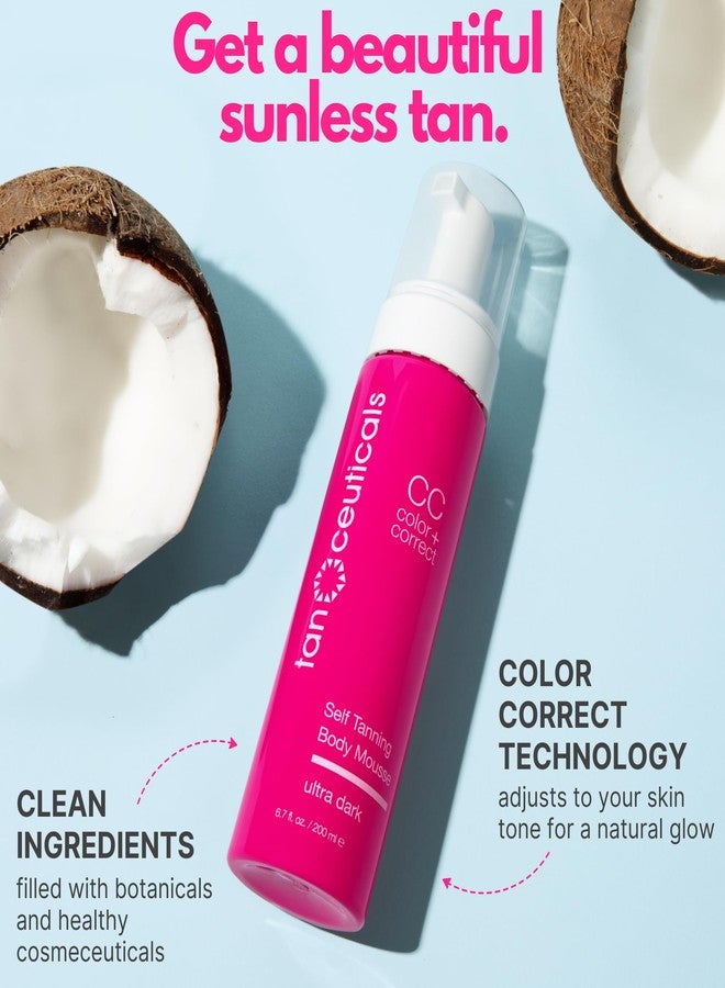 Tanceuticals CC Self Tanning Body Mousse - Ultra Dark Self Tanner - Healthy Ingredients & Fresh Coconut Scent Give Instant, Natural-Looking & Long-Lasting Sunless Tan - 6.7 oz (Ultra Dark) - Image 2
