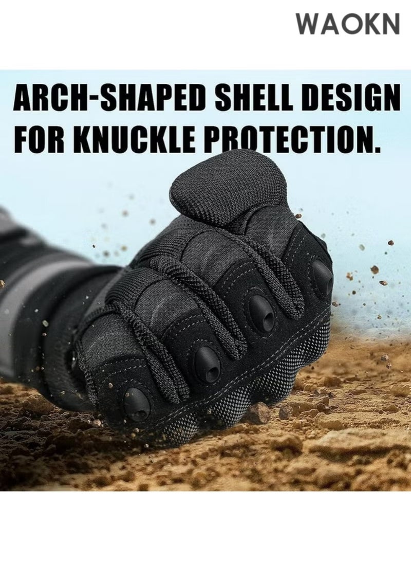 دبليو أيه أو كي أن قفازات دراجات نارية، قفازات قابلة للتنفس لركوب الدراجات النارية وقيادة الدراجات النارية، قفازات واقية صلبة للمفاصل تعمل باللمس، قفازات خارجية لركوب الدراجات النارية (كبيرة) - Image 3