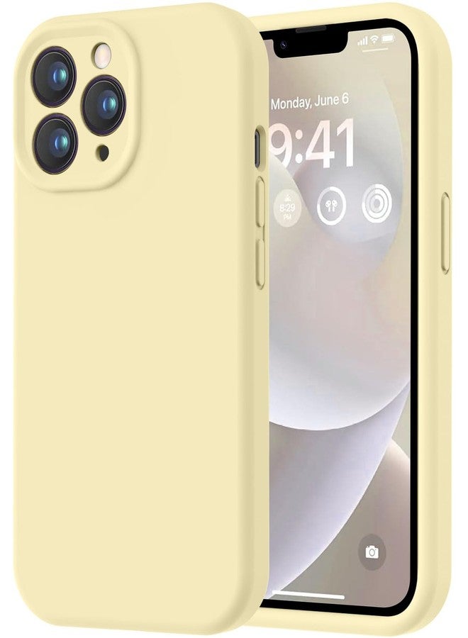 LOVE 3000 جراب LOVE 3000 مصمم خصيصًا لهاتف iPhone 13 Pro Max، مصنوع من السيليكون الفاخر مع بطانة ناعمة من الألياف الدقيقة المقاومة للخدش، جراب واقٍ مقاوم للصدمات مناسب للرجال والنساء والفتيات، مقاس 6.7 بوصة، لون أصفر كريمي - Image 1
