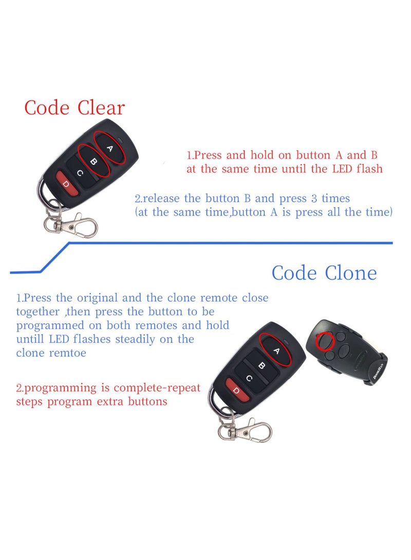 SYOSI , 3pcs 433mhz Garage Door Cloning Remote Control Keys, Universal Strong Wireless Copy Remote Control Keychain - Image 5