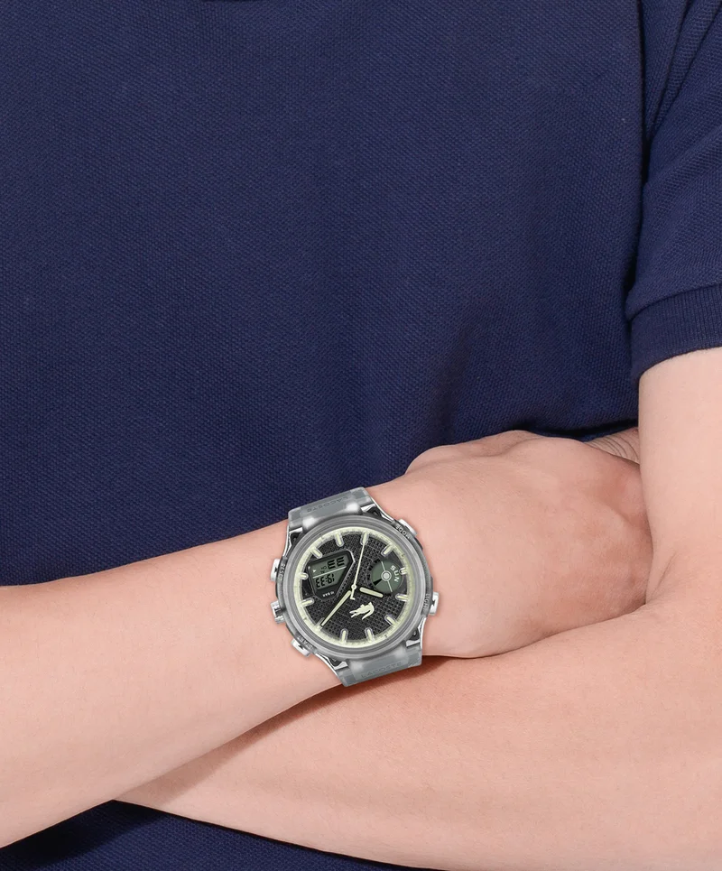 LACOSTE Lc33 Dual-Display Multifunction Blue Silicone Strap