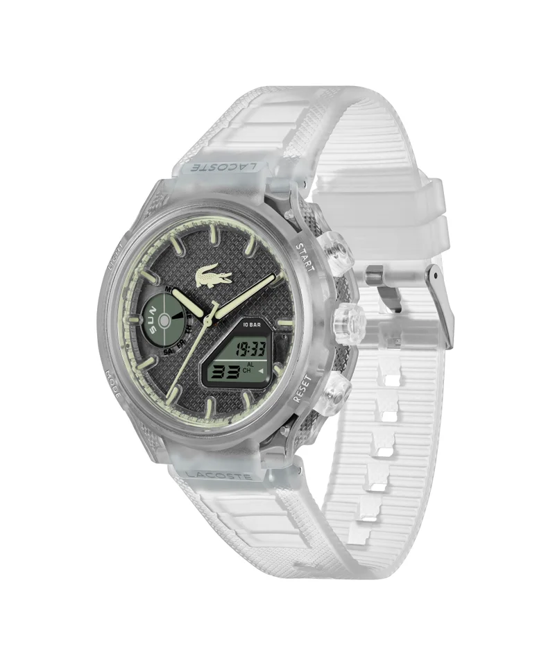 LACOSTE Lc33 Dual-Display Multifunction Blue Silicone Strap