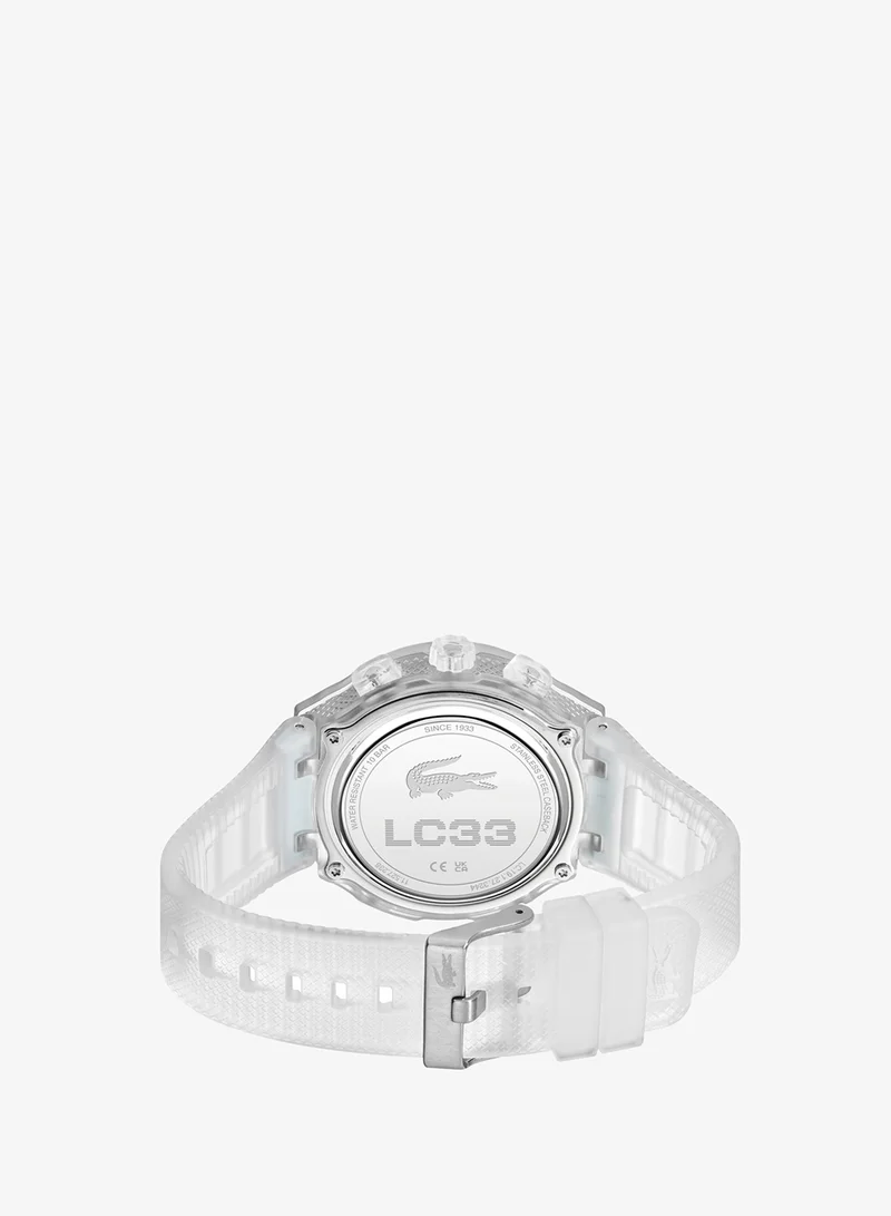 Lacoste Lc33 Collection Analog-Digital Multifunction Quartz Watch For Men With Semi-Transparent Silicone Bracelet - 2011401