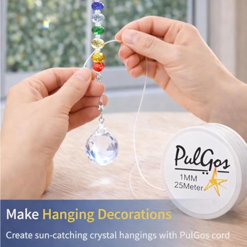 PulGos 𝟐𝟓𝐌-1.0mm Clear Stretchy Elastic Cord |Round Beading Thread for Bracelet, Necklaces DIY Handmade Jewelry Making |Strong & Durable Spool for Crafting Flexible String for Beads & Accessories - Image 3