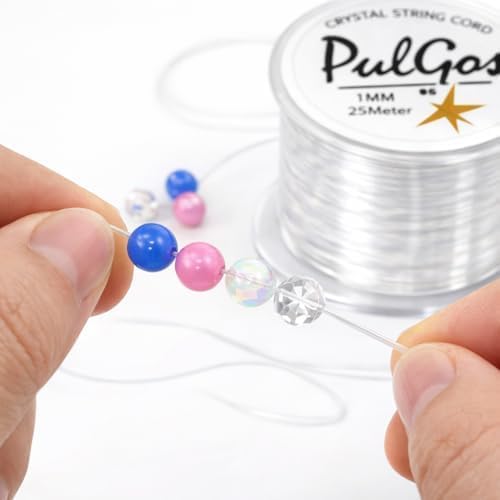 PulGos 𝟐𝟓𝐌-1.0mm Clear Stretchy Elastic Cord |Round Beading Thread for Bracelet, Necklaces DIY Handmade Jewelry Making |Strong & Durable Spool for Crafting Flexible String for Beads & Accessories - Image 4