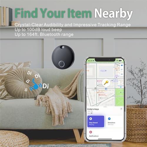 Reyke Air Tracker Tag for iOS, Pair with Apple Find My App, Tracking Device for Luggage, Keys, Backpack, Wallet, IP67 Waterproof, Replaceable Battery, Black - Image 5