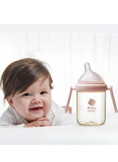 Baby Care Baby feeding Bottle with 13° Incline Nipple Design, Baby Milk Bottle Anti-Colic Learner Cup with Handle, BPA-Free, Easy to Feed, Multi-Use Baby Bottle Pink 240ml  - Image 4