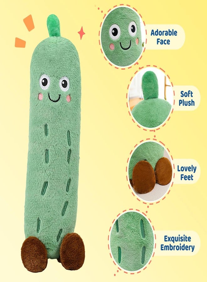PEACH CAT Pickle Stuffed Animal 16" Cute Cucumber Plush Pillow Soft Plant Plushies Toys Gifts for Kids Green - Image 3