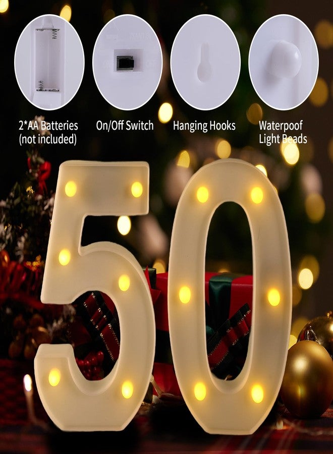 Funsky 50th Birthday Decorations Woman Man,Marquee Numbers for 50th Wedding Anniversary Decorations,Light Up Numbers 50 Sign for Party Backdrop Wall Decor,50 Birthday Centerpieces Table Decoration - Image 3