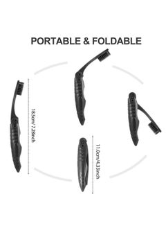 BOAO Boao 8 Packs Travel Toothbrushes Individually Wrapped Black Folding Toothbrush for Travel Camping Portable Charcoal Toothbrush with Soft Medium Bristles  - Image 3
