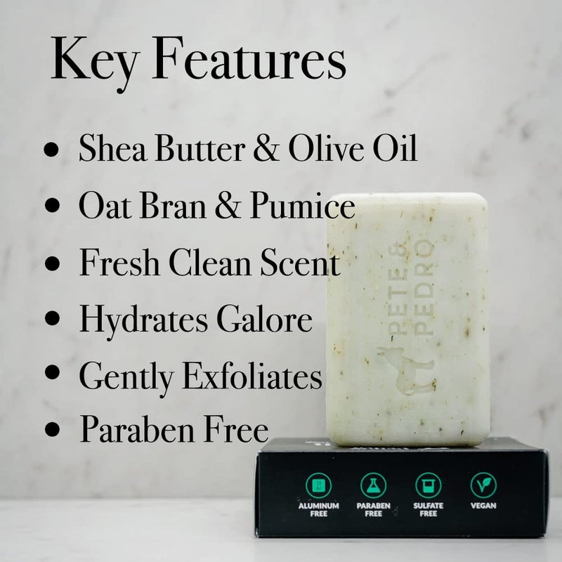 Pete & Pedro FRESH Body Soap Bar â€“ Eucalyptus Mint Scented Natural Moisturizing Men's Body Bar | Exfoliating Pumice & Hydrating Shea Butter | As Seen on Shark Tank, 6 oz. - Image 2