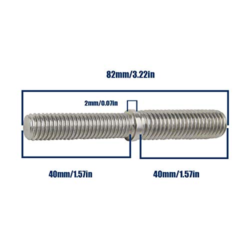SING F LTD 2Pcs Double End Threaded Stud Screw Bolts M10 to M12 80mm 304 Stainless Steel Reduction Thread Adapter for Structural Columns Fasteners - Image 4