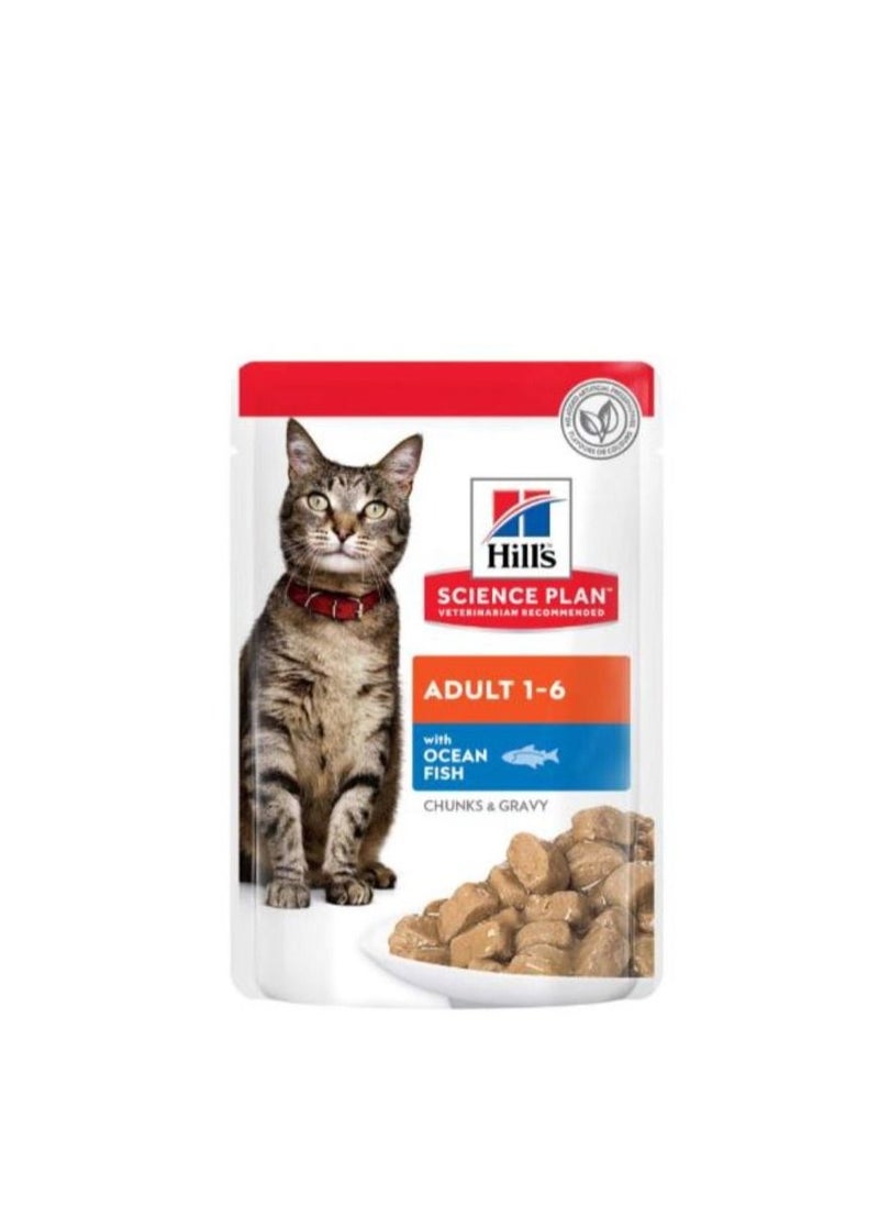 Hill's - Science Plan Adult Wet Cat Food Ocean Fish Pouches 85g - Image 1