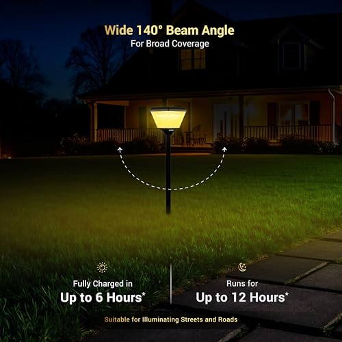 Dylect® Luxe Decorative Solar Light for Garden Outdoor, Balcony, Terrace, Multi Color LED, IP65 Waterproof, Wireless Remote, Solar Spike Light/Pathway Light- Ground Mount, Auto On-Off (Pyramid Shape) - Image 5