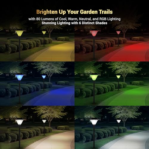 Dylect® Luxe Decorative Solar Light for Garden Outdoor, Balcony, Terrace, Multi Color LED, IP65 Waterproof, Wireless Remote, Solar Spike Light/Pathway Light- Ground Mount, Auto On-Off (Pyramid Shape) - Image 2