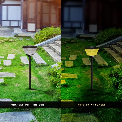 Dylect® Luxe Decorative Solar Light for Garden Outdoor, Balcony, Terrace, Multi Color LED, IP65 Waterproof, Wireless Remote, Solar Spike Light/Pathway Light- Ground Mount, Auto On-Off (Pyramid Shape) - Image 4