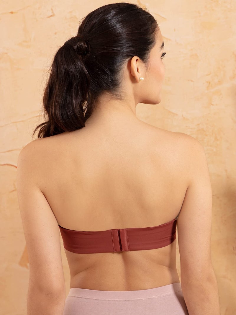 NYKD (NYB027 Padded & Wired Ultimate Multiway Strapless Bra for Women | Anti Slip Bra with Seamless Neckline & Soft Detachable Straps - Brown (34C) - Image 3