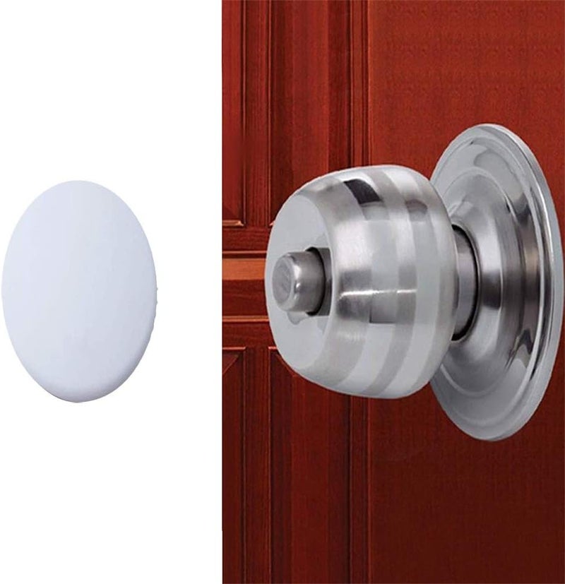 Xfenvs Door Knob Wall Shield, 6PCS White Round Soft Rubber Wall Protector Self Adhesive Door Handle Bumper (Small Round 1.57 Inch 6PCS, White) - Image 4