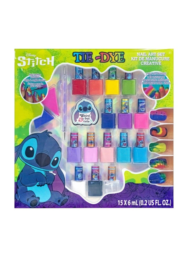 ستيتش مجموعة مكياج فنية للأظافر مكونة من 15 قطعة، مصنوعة من مادة مائية، تتضمن طلاء أظافر وفرشاة أظافر ومبرد أظافر، للحفلات وحفلات المبيت وعمليات التجميل، مناسبة للأعمار من 6 سنوات - Image 1