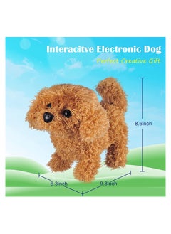 Excefore Plush Interactive Toy Electronic Pet Plush Golden Retriever Toy Puppy Electronic Interactive Pet Dog Can Walking Barking Tail Wagging Stretching Companion Animal for Kids (Teddy Dog)  - Image 5