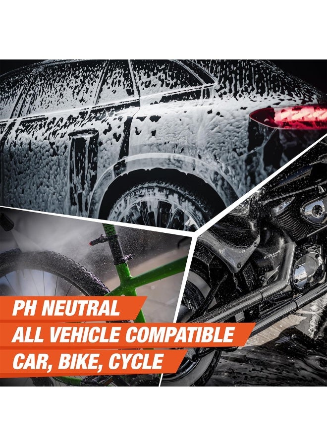 إيفو شامبو غسيل السيارات ذو درجة حموضة محايدة، رغوة غنية برائحة العلكة، مناسب للغسيل في دلو/غسالة، لمعان فائق ولمعان خالٍ من الخطوط | آمن لجميع المركبات والدراجات النارية، مركز ممتاز للسيارات الداكنة/السوداء (475 مل) - Image 3