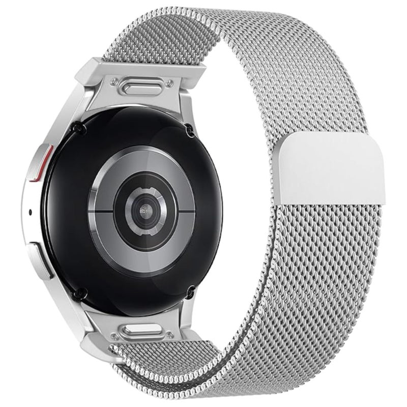 Vurtboly Magnetic Milanese Stainless Steel Band Compatible with Samsung Galaxy Watch 7 FE/6/5/4, 40mm 44mm, Galaxy Watch 6/4 Classic 43mm 47mm 42mm 46mm, Watch 5 Pro 45mm – Silver - Image 1
