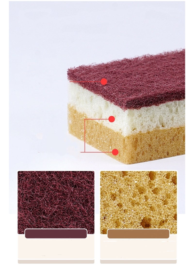 10PCS 3-Color High-Foam Seaweed Sponge | Honeycomb Cleaning Sponge Pads | 3-Layer Thickened Design | Non-Scratch Surface Safe | Ultra-Absorbent & Lint-Free | Rich Lather Saves Detergent | Must-Have Kitchen Cleaner | Grease Removal Expert - Image 4