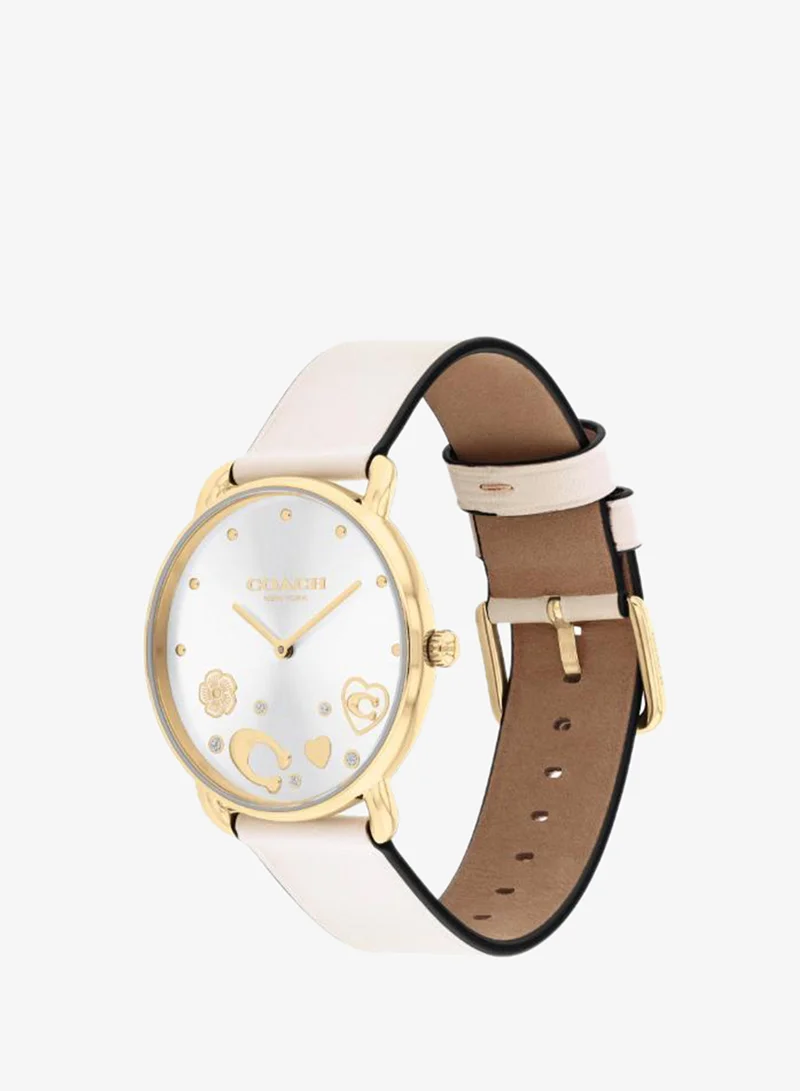Coach  2-Hand Elliot Collection Watch For Women With Grey Leather Strap - 14504294 for Women | Best Price UAE