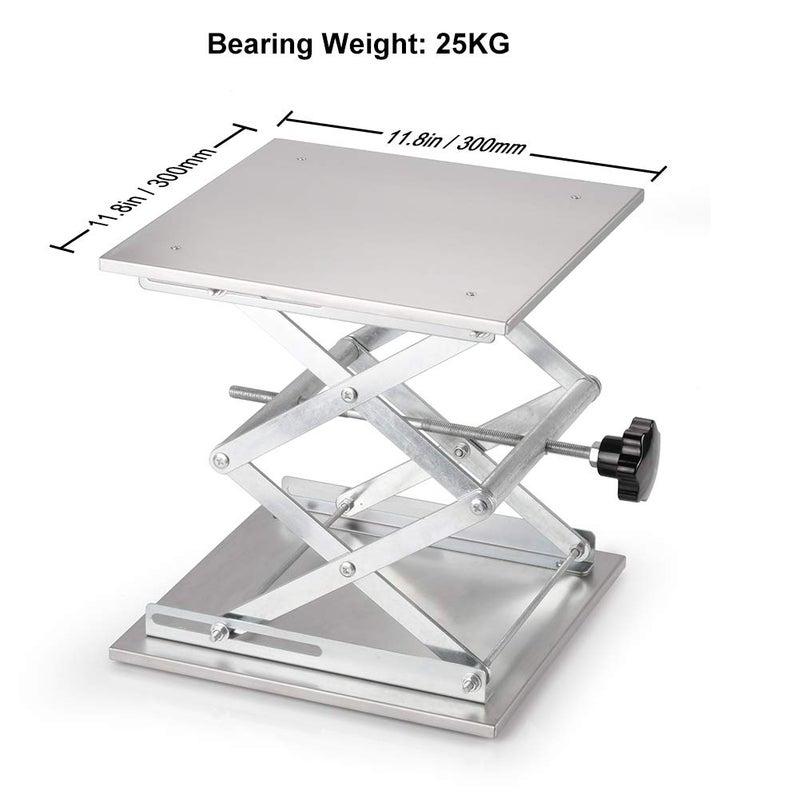 stonylab 11.8 x 11.8 inch Lab Scissors Jack, 300 x 300 mm Stainless Steel Laboratory Support Jack Platform Lab Lift Stand Table, Expandable Lift Height Range from 100 mm to 460 mm, Support Weight 25KG - Image 3