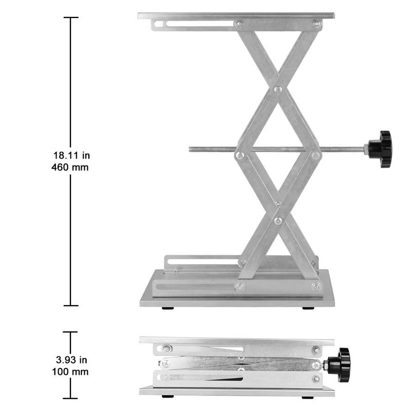 stonylab 11.8 x 11.8 inch Lab Scissors Jack, 300 x 300 mm Stainless Steel Laboratory Support Jack Platform Lab Lift Stand Table, Expandable Lift Height Range from 100 mm to 460 mm, Support Weight 25KG - Image 4