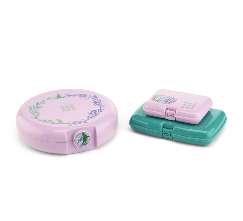 Caboodles For Good Cosmic Compact, Care Pack, and Lil Bit Bundle, Wicked: For Good Limited Edition, Lavender and Teal, Travel Organizers For Makeup, Snap-Tight Latch, Compact Size - Image 1