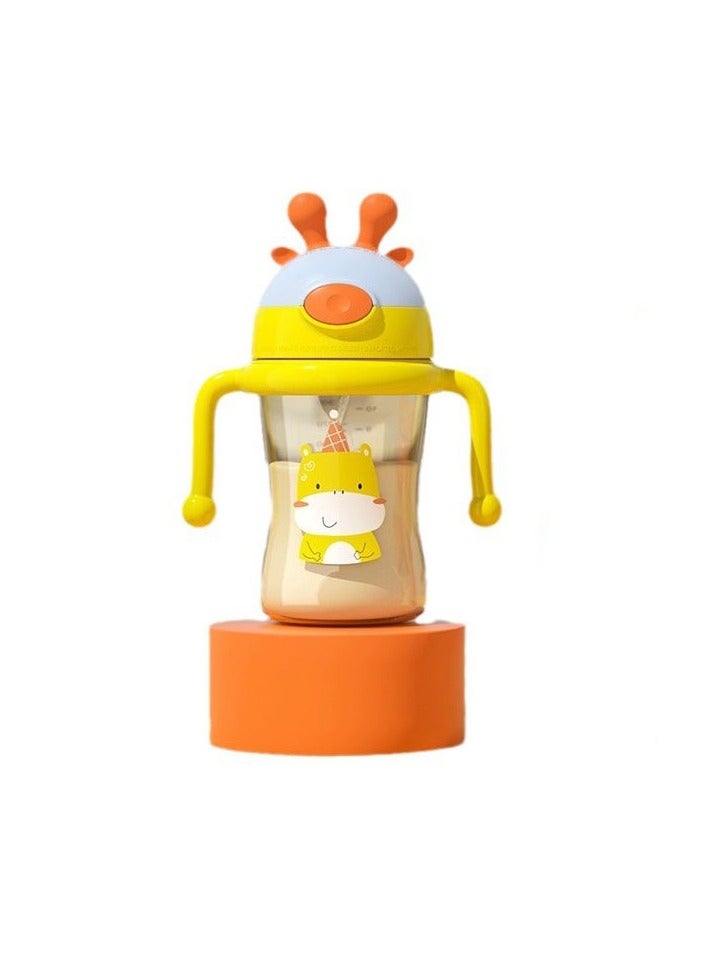 Gonice 300ml Baby Straw Cup Spill-Proof Toddler Drinking Cup with Handles and Flip-Top Teether Design Baby Water Bottle for Infants 8-24 Months - Image 1