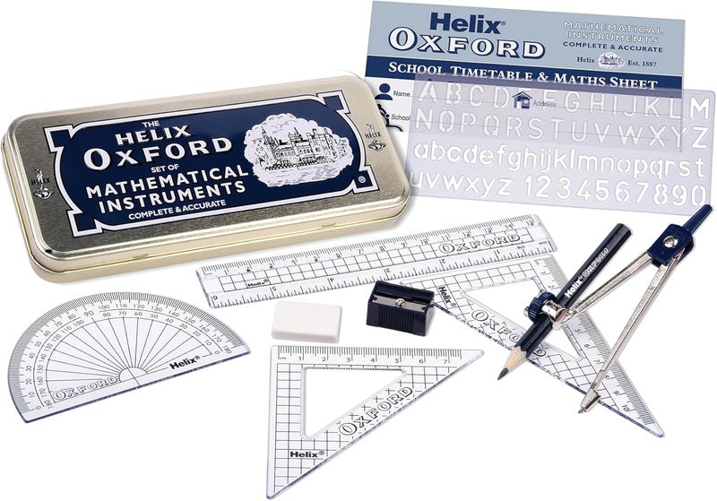 Helix Oxford Maths Set with Storage Tin - Image 1